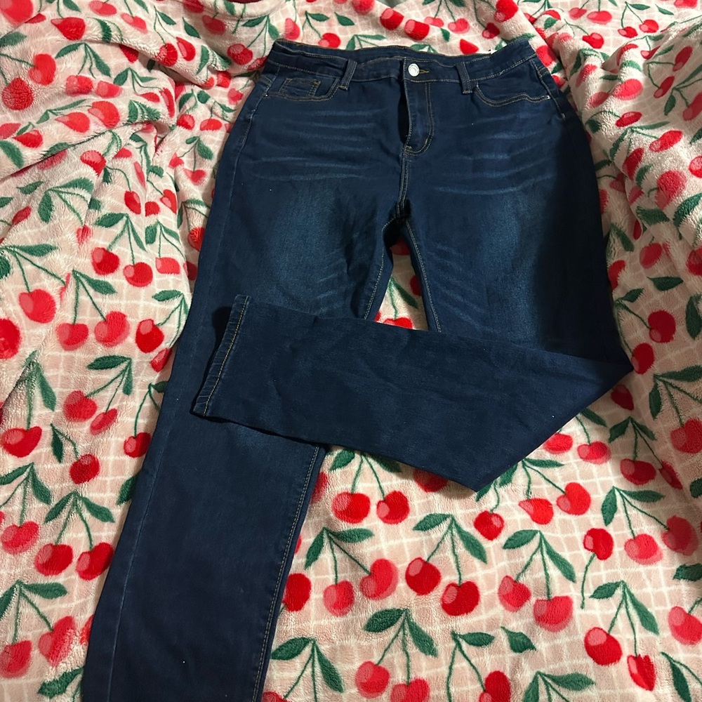 SHEIN Dark Blue Skinny Jeans